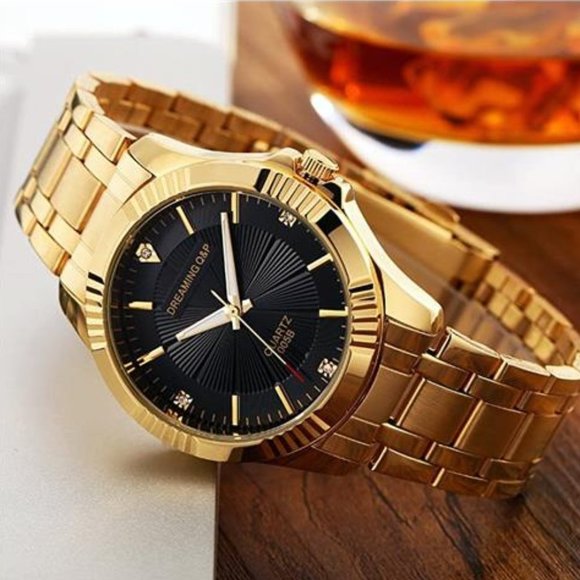 Mens Gold Luxury Business Casual Watch